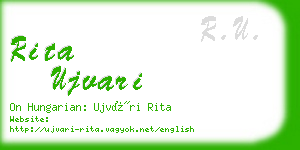 rita ujvari business card